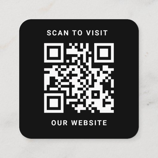 Aangepaste Logo Modern Zwart en QR-code Vierkante Visitekaartje (Achterkant)