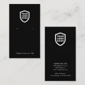 Aangepaste Logo | Modern zwart oorscherm Visitekaartje (Voorkant / Achterkant)