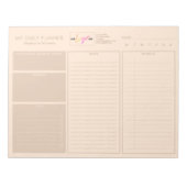 Aangepaste Logo moderne beige, niet-gedateerde dag Notitieblok (Voorkant)