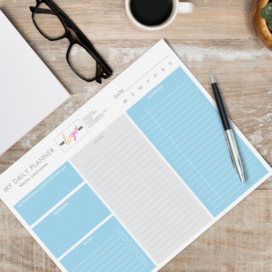 Aangepaste Logo Moderne Blauwe Afdrukbare Dagelijk Poster