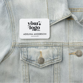 Aangepaste Logo Moderne Eenvoudige Schone Medewerk Naamplaatje