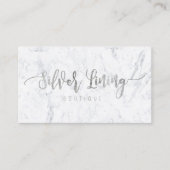 Aangepaste logo moderne faux Silver-typografische Visitekaartje (Voorkant)