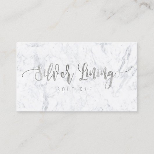 Aangepaste logo moderne faux Silver-typografische  Visitekaartje (Voorkant)
