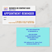 Aangepaste Logo | Moderne herinnering voor afspraa Afsprakenkaartje (Voorkant / Achterkant)