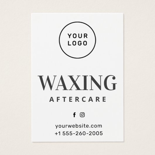 Aangepaste Logo Moderne Kaart na wassen (Voorkant)