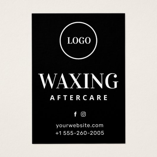 Aangepaste Logo Moderne Kaart na wassen (Voorkant)