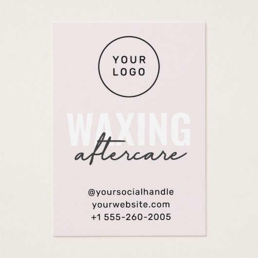 Aangepaste Logo Moderne Kaart na wassen (Voorkant)