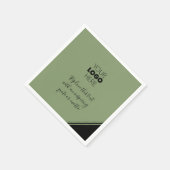 Aangepaste Logo moderne linnen Black Green Napkins Servet (Hoek)