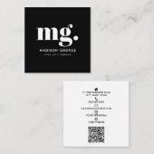 Aangepaste Logo Moderne Minimale QR-code voor soci Vierkante Visitekaartje (Voorkant / Achterkant)