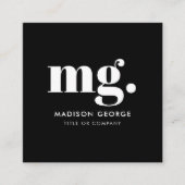 Aangepaste Logo Moderne Minimale QR-code voor soci Vierkante Visitekaartje (Voorkant)