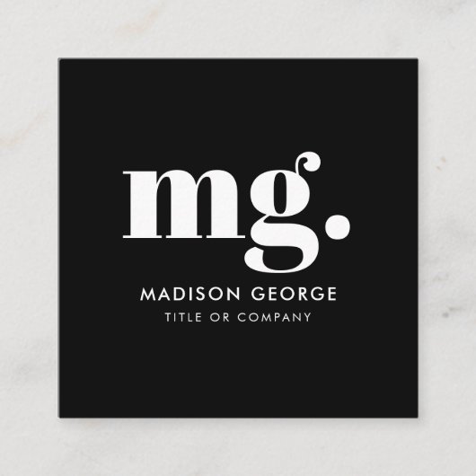 Aangepaste Logo Moderne Minimale QR-code voor soci Vierkante Visitekaartje (Voorkant)