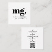 Aangepaste Logo Moderne Minimale QR-code voor soci Vierkante Visitekaartje (Voorkant / Achterkant)