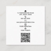 Aangepaste Logo Moderne Minimale QR-code voor soci Vierkante Visitekaartje (Achterkant)