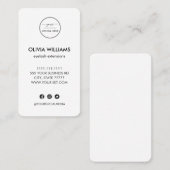 Aangepaste logo moderne, minimale witte verticale visitekaartje (Voorkant / Achterkant)