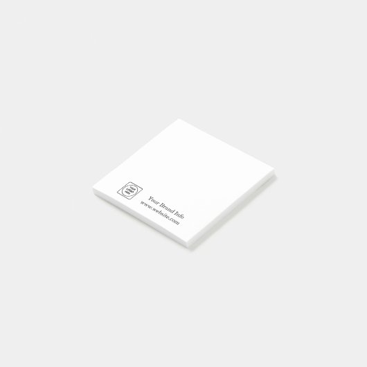 Aangepaste Logo | Moderne minimalistische bedrijfs Post-it® Notes (Schuin)
