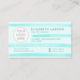 Aangepaste Logo Moderne Minimalistische Blauwe Wat Visitekaartje