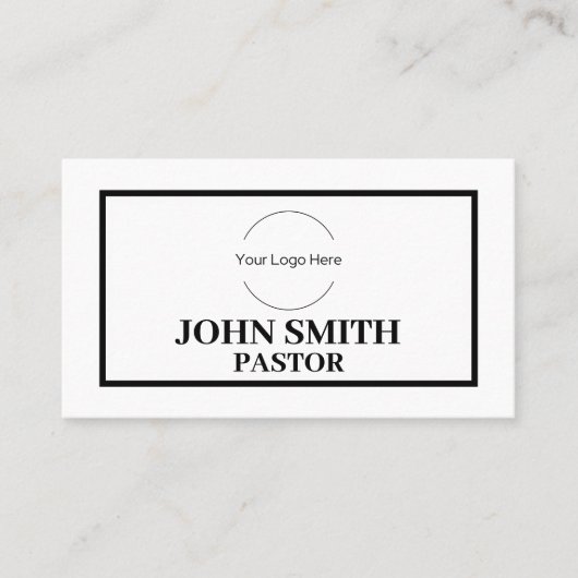 Aangepaste logo moderne minimalistische kerkpastoo visitekaartje (Voorkant)