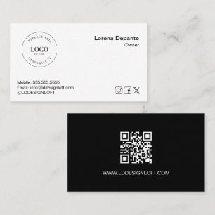 Aangepaste Logo Moderne Minimalistische QR-code vo Visitekaartje