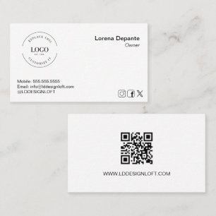 Aangepaste Logo Moderne Minimalistische QR-code vo Visitekaartje