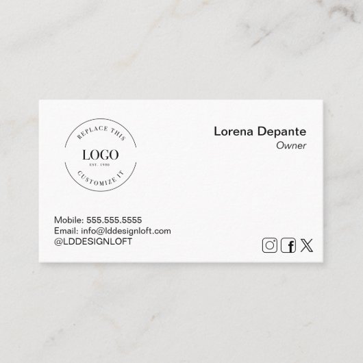 Aangepaste Logo Moderne Minimalistische QR-code vo Visitekaartje (Voorkant)