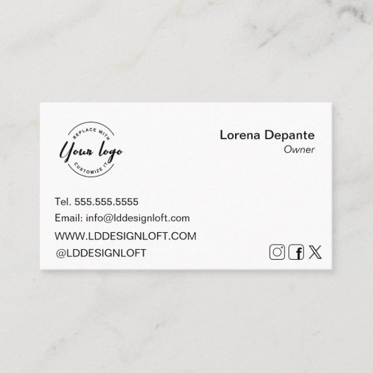 Aangepaste Logo Moderne Minimalistische QR-code vo Visitekaartje (Voorkant)