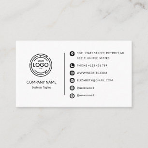 Aangepaste logo moderne minimalistische social med visitekaartje