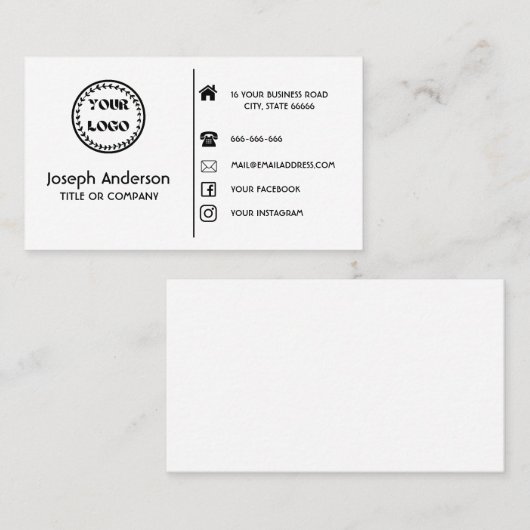 aangepaste Logo moderne, minimalistische sociale m Visitekaartje (Voorkant / Achterkant)