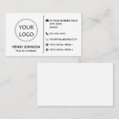 Aangepaste logo moderne, minimalistische sociale m visitekaartje (Voorkant / Achterkant)