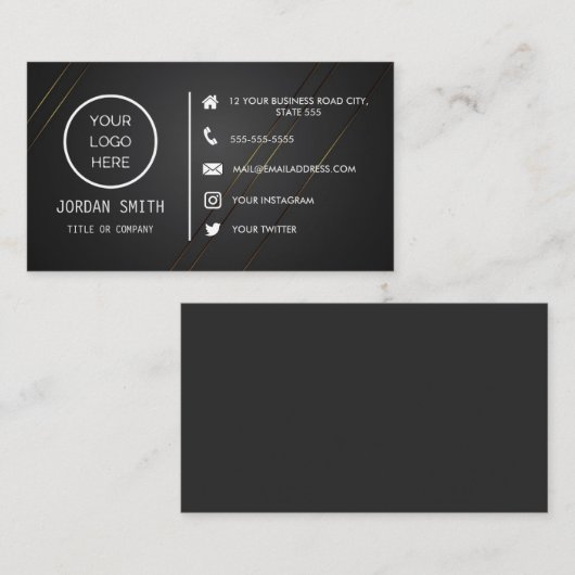 Aangepaste logo moderne, minimalistische sociale m visitekaartje (Voorkant / Achterkant)