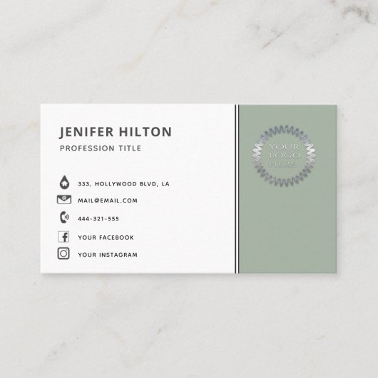 Aangepaste logo moderne, minimalistische sociale m visitekaartje (Voorkant)