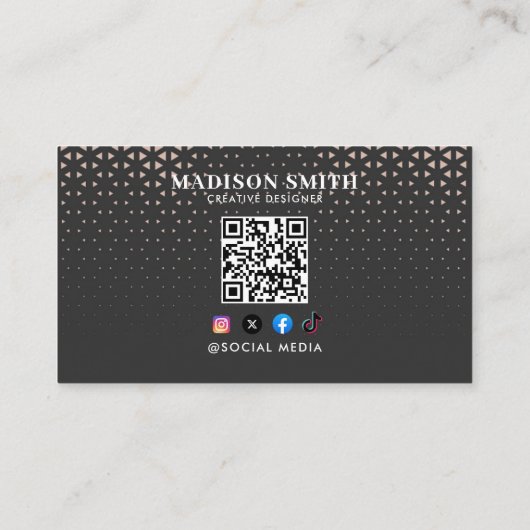 Aangepaste logo moderne, minimalistische sociale m visitekaartje (Achterkant)