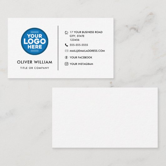 Aangepaste logo moderne, minimalistische sociale m visitekaartje (Voorkant / Achterkant)