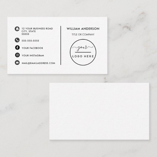 Aangepaste logo moderne, minimalistische sociale m visitekaartje (Voorkant / Achterkant)