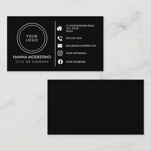 Aangepaste logo moderne, minimalistische sociale m visitekaartje (Voorkant / Achterkant)