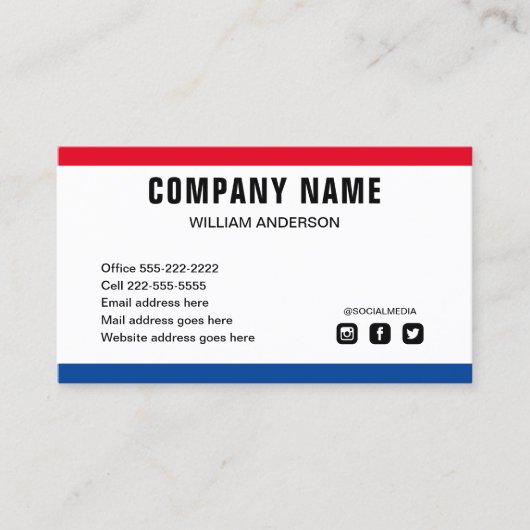 Aangepaste logo moderne, minimalistische sociale m visitekaartje (Voorkant)