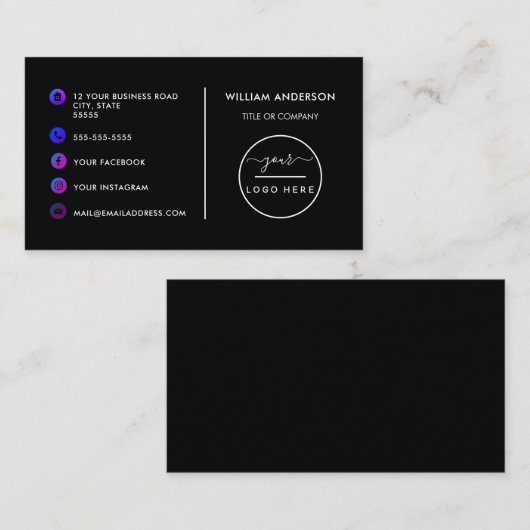 Aangepaste logo moderne, minimalistische sociale m visitekaartje (Voorkant / Achterkant)