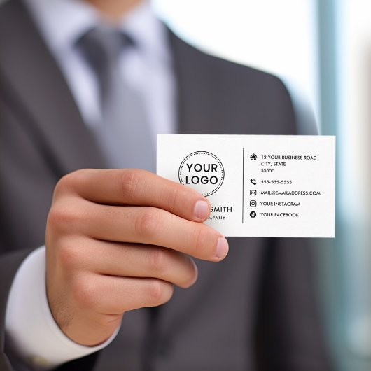 Aangepaste logo moderne, minimalistische sociale m visitekaartje