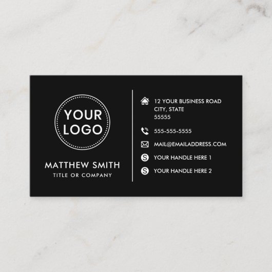 Aangepaste logo moderne, minimalistische sociale m visitekaartje (Voorkant)