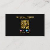 Aangepaste logo moderne, minimalistische sociale m visitekaartje (Achterkant)