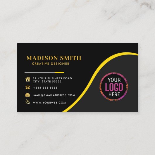 Aangepaste logo moderne, minimalistische sociale m visitekaartje (Voorkant)