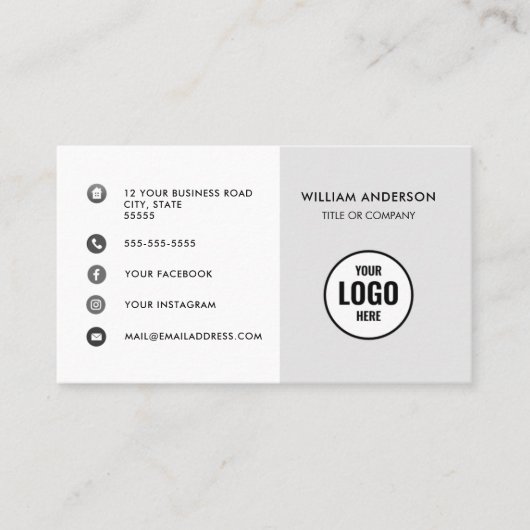 Aangepaste logo moderne, minimalistische sociale m visitekaartje (Voorkant)