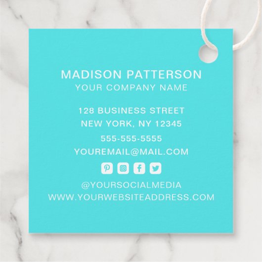 Aangepaste Logo Moderne Minimalistische sociale me Bedankjes Labels (Achterkant)