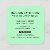 Aangepaste Logo Moderne Minimalistische sociale me Vierkante Visitekaartje (Achterkant)