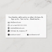 Aangepaste Logo Moderne Minimalistische sociale me Visitekaartje (Achterkant)