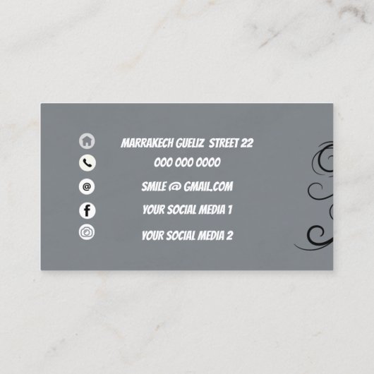 Aangepaste logo moderne minimalistische sociale me visitekaartje (Achterkant)