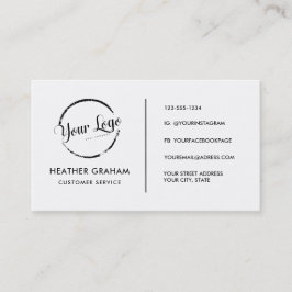 Aangepaste logo moderne minimalistische sociale me visitekaartje