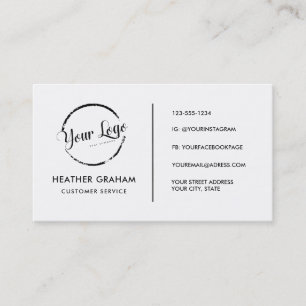 Aangepaste logo moderne minimalistische sociale me visitekaartje