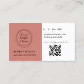 Aangepaste Logo Moderne minimalistische terracotta Visitekaartje (Achterkant)