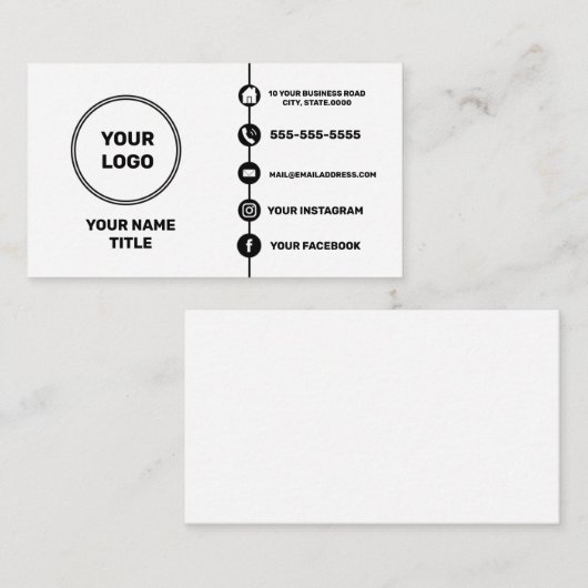 Aangepaste logo moderne sociale media-pictogrammen visitekaartje (Voorkant / Achterkant)