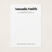 Aangepaste logo moderne witte-oorschermkaart visitekaartje (Voorkant)